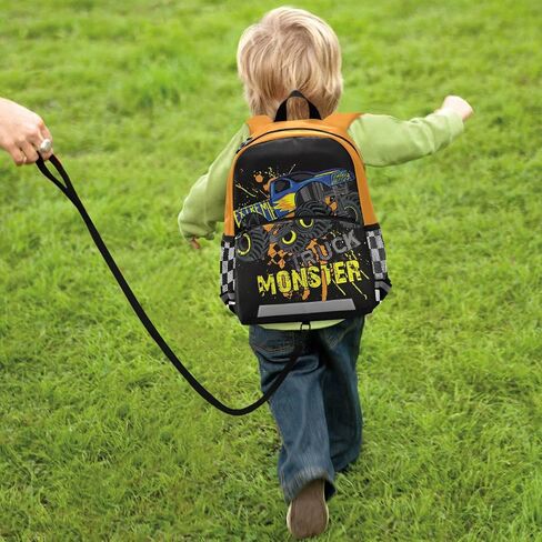 كراتون مونستر شاحنة ظهر شاحنة وحش المربى المربى الكتب الأطفال Daypack Daypack Toddler Towner School Bag حقيبة صغيرة صغيرة للأولاد مع حزام الصدر in Kuwait