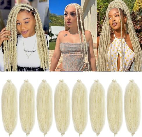 Springy Afro Twist Hair 24 Inch 8 Packs Green Marley Hair Pre-fluffed Spring Twist Hair Twisted Up Kinky Twist Cuban Twist Crochet Hair Pre-separated Braiding Hair For Black Women (24inch, green, 8packs) in Saudi Arabia