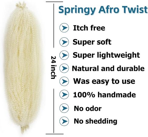Springy Afro Twist Hair 24 Inch 8 Packs Green Marley Hair Pre-fluffed Spring Twist Hair Twisted Up Kinky Twist Cuban Twist Crochet Hair Pre-separated Braiding Hair For Black Women (24inch, green, 8packs) in Saudi Arabia