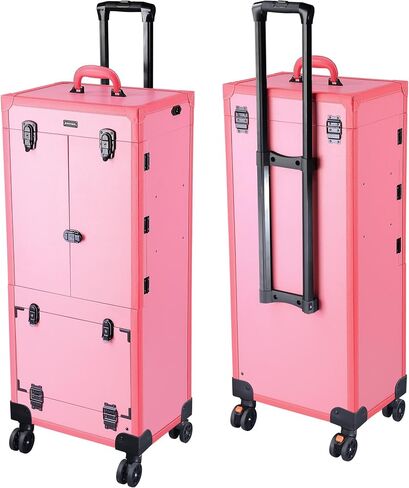 BYOOTIQUE Clipper Trimmer Portable Mobile Barber Station Tool Box Rolling Makeup Hair Salon Stylist Train Case Key in Kuwait