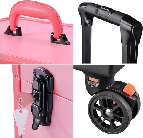 BYOOTIQUE Clipper Trimmer Portable Mobile Barber Station Tool Box Rolling Makeup Hair Salon Stylist Train Case Key in Kuwait