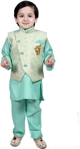 TADEX Kurta Pyjama & jacket for boys | 3 pcs WaistCoat Traditional Ethnic Wear For Children in Saudi Arabia