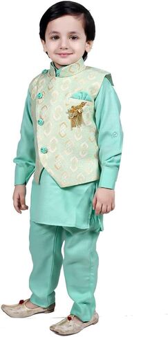 TADEX Kurta Pyjama & jacket for boys | 3 pcs WaistCoat Traditional Ethnic Wear For Children in Saudi Arabia