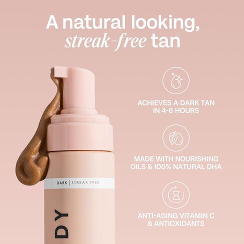 Bali Body Self-Tanning Mousse | Natural Looking Perfect Bronzed Shade | Streak-Free Green Based Tinted Self-Tanner | Fake Tan For All Skin Types – Dark/Ultra Dark, 200ml/6.7 fl oz in Saudi Arabia