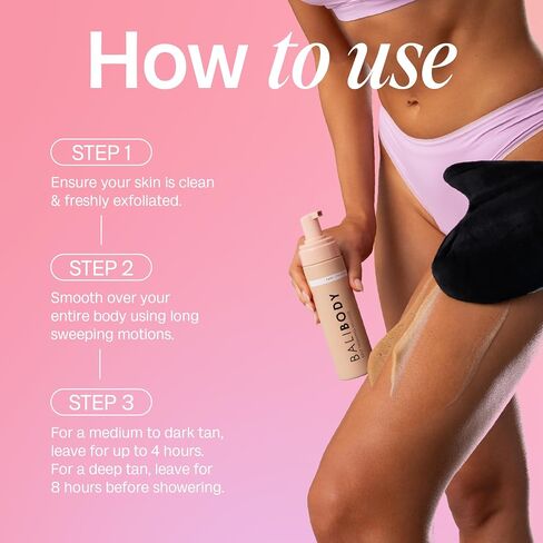 Bali Body Self-Tanning Mousse | Natural Looking Perfect Bronzed Shade | Streak-Free Green Based Tinted Self-Tanner | Fake Tan For All Skin Types – Dark/Ultra Dark, 200ml/6.7 fl oz in Saudi Arabia