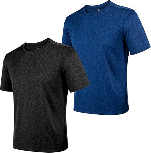 2&5 Pack Men's Sports T Shirts,Crew Neck Breathable Quick-Dry Short Sleeve, Lightweight Tee for Athletic Running in Saudi Arabia