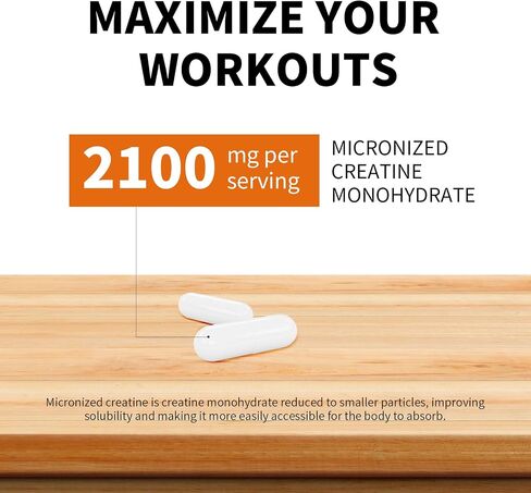 Creatine Monohydrate Capsules - Muscle Building, Strength Training, NSF Certified for Sport - Vegan, Non GMO - Unflavored, Gluten Free, Keto Friendly - 90 Count (Pack of 1) in Saudi Arabia