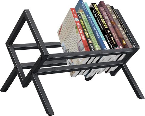 HOME RIGHT Magazine Holder,Metal Vinyl Record Holder Quick Assembly Vinyl Record Storage Rack,Black Magazine Storage Basket for Books,Newspapers,Albums,Letters in Saudi Arabia