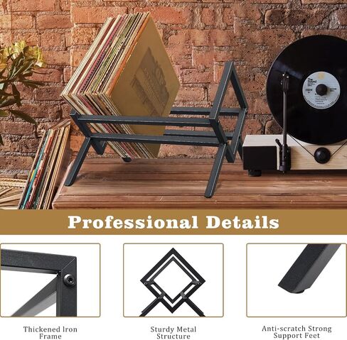 HOME RIGHT Magazine Holder,Metal Vinyl Record Holder Quick Assembly Vinyl Record Storage Rack,Black Magazine Storage Basket for Books,Newspapers,Albums,Letters in Saudi Arabia