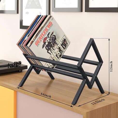 HOME RIGHT Magazine Holder,Metal Vinyl Record Holder Quick Assembly Vinyl Record Storage Rack,Black Magazine Storage Basket for Books,Newspapers,Albums,Letters in Saudi Arabia