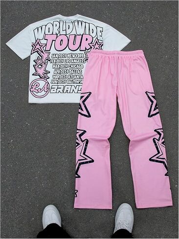 Soly Hux Men Summer Stupts من قطعتين من قطعتين قصير الأكمام الرسم. in Kuwait