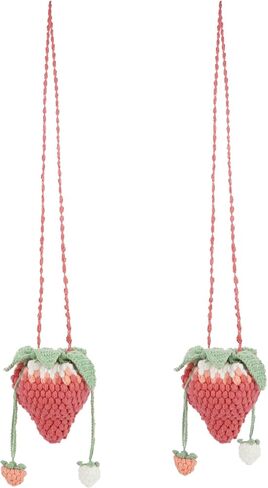 Women Girls Mini Fruit Knitting yarn Crochet Crossbody Shoulder Bag Coin Purse in Saudi Arabia