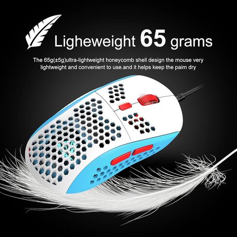 60% Gaming Keyboard and Mouse Combo Samll Mini RGB Backlight Mechanical Feeling and Mechanical RGB 6400 DPI Honeycomb Optical Mouse,Gaming Mouse pad for Gamers and Typists (White & Blue) in Kuwait