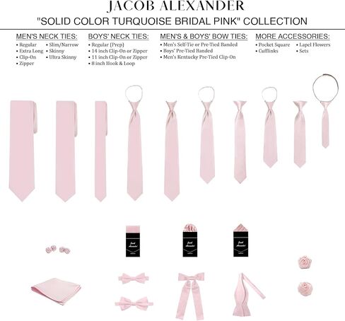 Jacob Alexander Men's Pretied Banded Adjustable Solid Color Bowtie in Kuwait