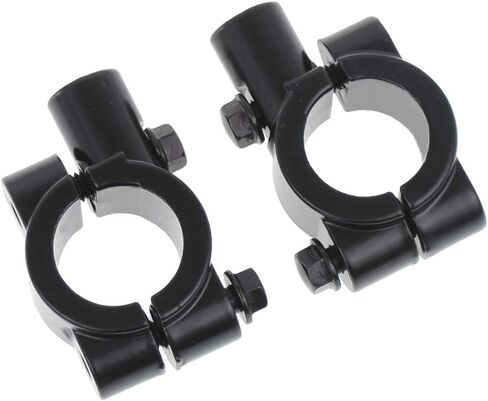 Motorcycle Mirror Mounts 7/8" 22mm Handlebar Mirror Mount Holder Clamp Adaptor 8mm Thread Universal Fit for Harley Touring Road glide Sportster XL Softail Dyna (Black) in Saudi Arabia