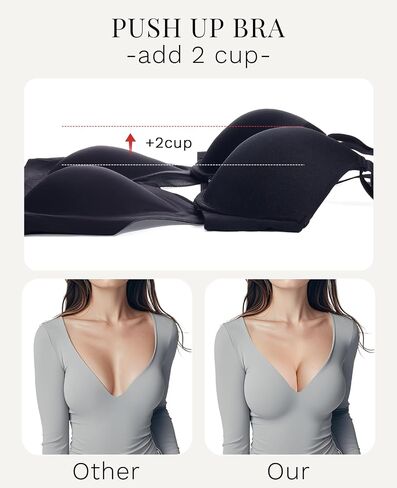 YANDW Push Up Bra Racerback Padded Bras for Women Front Closure Criss Cross Back Add 2 Cup in Saudi Arabia