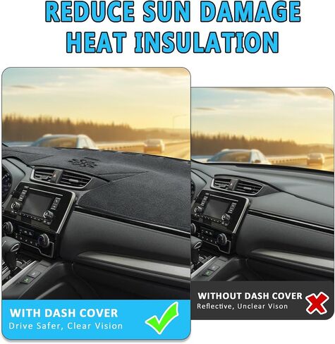 POSAID for Honda CRV Dash Cover 2022 2021 2020 2019 2018 2017 Dashboard Cover Mat Custom Fit for 2017-2022 Honda CR-V, Black in Saudi Arabia