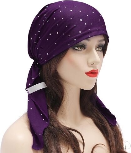 Women Summer Chemo Beanie Hat Turbans Pre Tied Headwear in Saudi Arabia