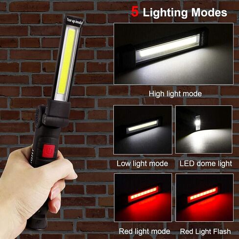 Fathers Day Tool Gifts for Men Dad, Rechargeable Work Lights, LED Work Light with Magnetic Base & Hanging Hook, 360°Rotate Rechargeable Flashlights for Mechanics Car Repair Home, Camping (2 Pack) in Saudi Arabia