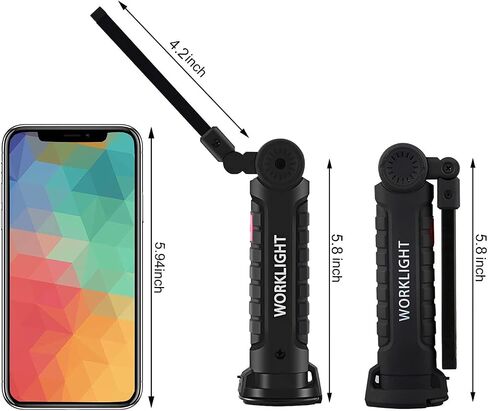 Fathers Day Tool Gifts for Men Dad, Rechargeable Work Lights, LED Work Light with Magnetic Base & Hanging Hook, 360°Rotate Rechargeable Flashlights for Mechanics Car Repair Home, Camping (2 Pack) in Saudi Arabia
