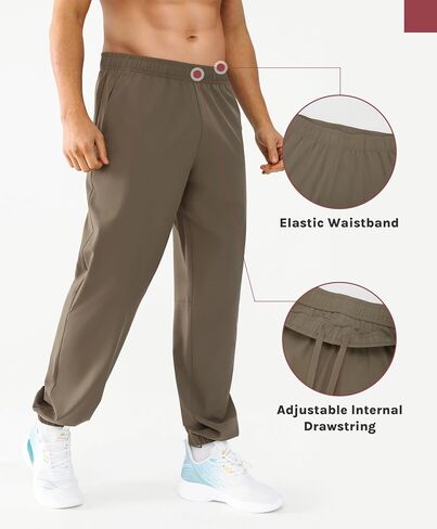 Men's Jogger Pants Lightweight Workout Running Tapered Joggers for Men with Zipper Pockets for Travel Casual in Saudi Arabia