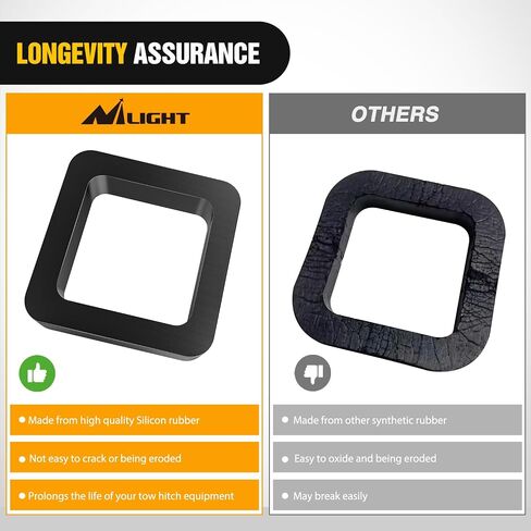 Nilight 6 Pack-Multiple Size Combination 2.5Inch Hitch Receiver Silencer Pad Reduce Rattle and Noise Between Receivers and Tow Hitches Fits for 2.5Inch Trailer Hitch Receiver in Saudi Arabia