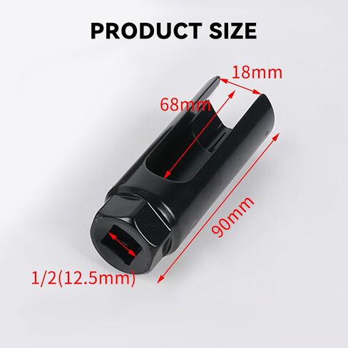 Oxygen Sensor Socket with Side Wire Cutout, 3/8 Inch Drive x 0.37 Inch (22mm) fits All Vehicle O2 Removal and Installation, 65 Mn Steel Universal Puller Oxygen Sensor Socket (Black Small) in Saudi Arabia