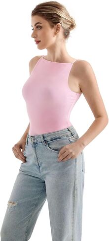 SUUKSESS Women Double Lined Boat Neck Tank Tops 2025 Y2K Going Out Basic Cami Shirts in Saudi Arabia