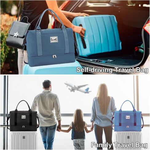 Large Travel Duffle Bag Weekender Bags for Women with Shoes Compartment, Travel Duffel Tote Carry on Overnight Bag for Travel Business Trips, Sport Yoga Gym Bag with Wet Pocket (Dark Purple) in Saudi Arabia