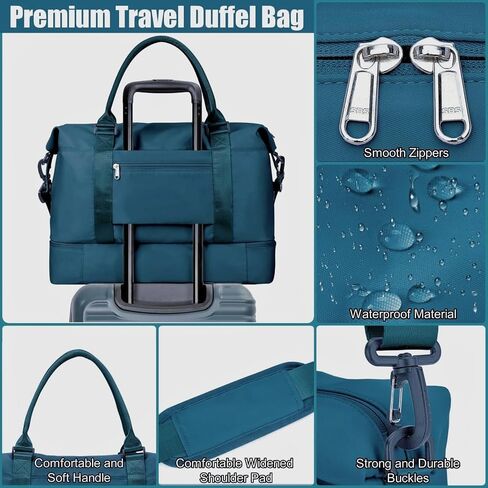 Large Travel Duffle Bag Weekender Bags for Women with Shoes Compartment, Travel Duffel Tote Carry on Overnight Bag for Travel Business Trips, Sport Yoga Gym Bag with Wet Pocket (Dark Purple) in Saudi Arabia