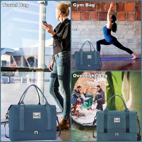 Large Travel Duffle Bag Weekender Bags for Women with Shoes Compartment, Travel Duffel Tote Carry on Overnight Bag for Travel Business Trips, Sport Yoga Gym Bag with Wet Pocket (Dark Purple) in Saudi Arabia