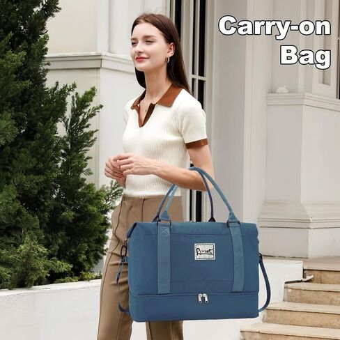 Large Travel Duffle Bag Weekender Bags for Women with Shoes Compartment, Travel Duffel Tote Carry on Overnight Bag for Travel Business Trips, Sport Yoga Gym Bag with Wet Pocket (Dark Purple) in Saudi Arabia