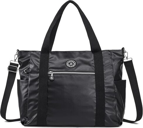 حقيبة مقاومة للسفر مقاومة للماء للنساء Weekender طوال الليل حمل أكياس كتف محفورة على الكتف مع مقصورة كمبيوتر محمول (زهور ملونة سوداء) in Kuwait