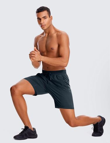 CRZ YOGA Men's 2 in 1 Running Shorts with Liner - 7'' Quick Dry for Workout Sports Athletic with Pockets in Saudi Arabia