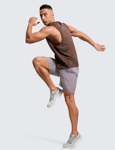 CRZ YOGA Men's 2 in 1 Running Shorts with Liner - 7'' Quick Dry for Workout Sports Athletic with Pockets in Saudi Arabia