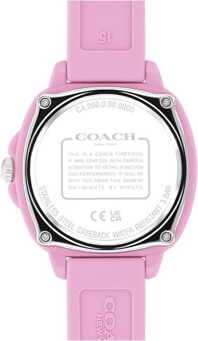 COACH Kitt Women's 3H Quartz Watch – 35 mm TR90 Case – Silicone Strap – Stylish Fashion Accessory, Gift for Her in Saudi Arabia