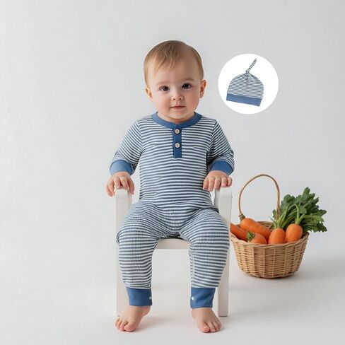 Kuriozud Newborn Infant Unisex Baby Boy Girl Button Solid Romper Bodysuit One Piece Jumpsuit Outfits Clothes in Kuwait