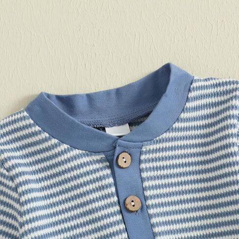 Kuriozud Newborn Infant Unisex Baby Boy Girl Button Solid Romper Bodysuit One Piece Jumpsuit Outfits Clothes in Kuwait