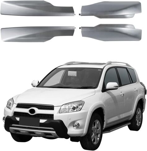 يغطى سكة الحديد عبر رف سقف الغلاف 4pcs ABS حماية البلاستيك لتويوتا هايلاندر 2008 2009 2010 2011 2012 2013 استبدال غطاء الغطاء النهائي الأسود in Kuwait