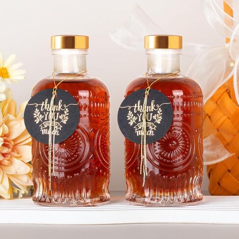 6 حزمة زجاجات زجاجية مع أغطية - 6 أوقية زجاجات الخمور مع ملصقات هدايا وزينة للخل الزيت Kombucha ويسكي النبيذ المشروبات يشرب البيرة المياه الصودا مع T -Top Cork Cap in Kuwait