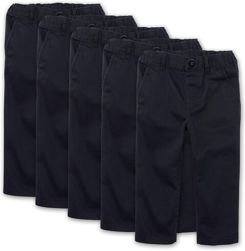 The Children's Place baby boys and Toddler Uniform Skinny Chino 2-pack Pants, Flax/New Navy 2 Pack, 4T US in Saudi Arabia