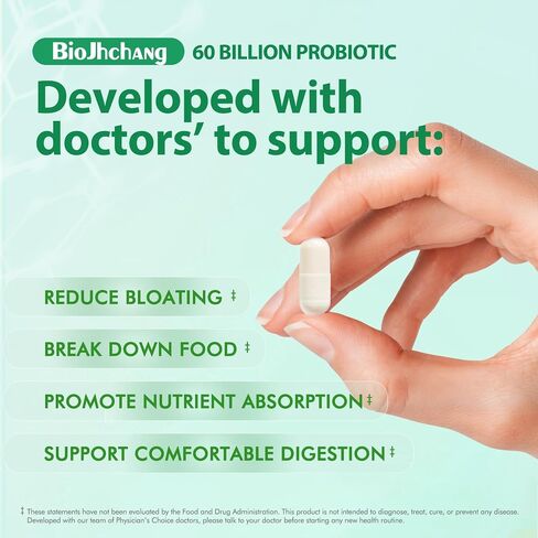 Probiotics 60 Billion CFUs, 11 Diverse Strains Natural Prebiotics for Immune, Digestive and Gut Health Supports Occasional Constipation Diarrhea Gas & Bloating for Women & Men 60 Count in Saudi Arabia