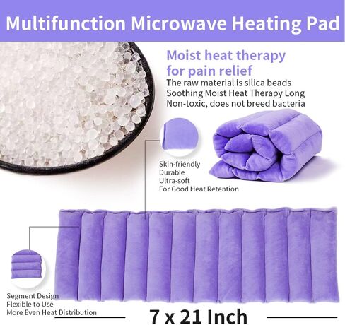 وسادة تسخين الميكروويف ، ومرضات تسخين من السيليكا متعددة الأغراض للعلاج الحراري الرطب والعلاج البارد. لا رائحة. يخفف من الألم والتشنجات وآلام الحيض. (Violet-7 "X21") in Kuwait