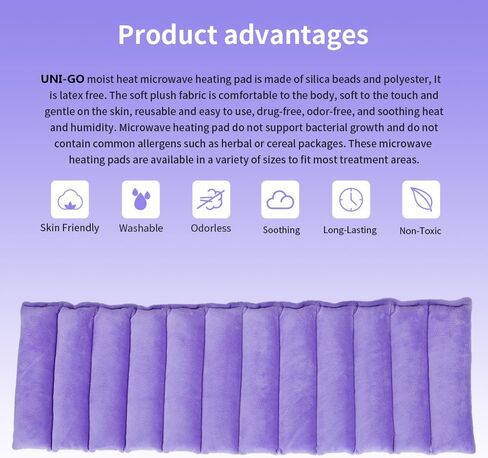 وسادة تسخين الميكروويف ، ومرضات تسخين من السيليكا متعددة الأغراض للعلاج الحراري الرطب والعلاج البارد. لا رائحة. يخفف من الألم والتشنجات وآلام الحيض. (Violet-7 "X21") in Kuwait