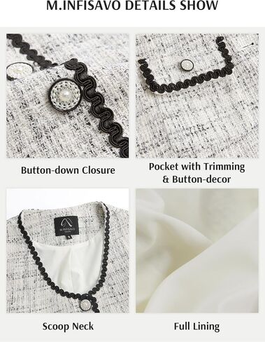 M.Infisavo Tweed Blazer Jackets for Women 2025 Spring Summer Summant Elegant Shorts Shorts Office الزي مع جديلة in Kuwait