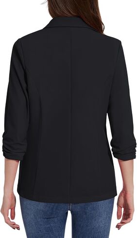 MINTLIMIT Womens Casual Blazers 3/4 Ruched Sleeve One Button Blazer Lapel Collar Business Office Suit Jacket with Pockets in Saudi Arabia