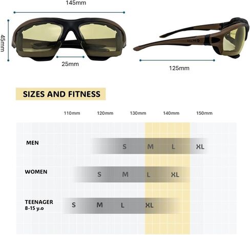 Powersports Glasses Safety Motorcycle Goggle, Anti-fog, Wrap around, Windproof, Hunting, Riding, Mowing,Men and Women in Kuwait