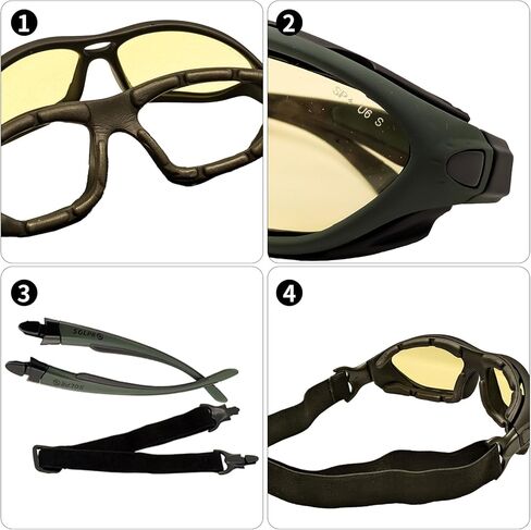 Powersports Glasses Safety Motorcycle Goggle, Anti-fog, Wrap around, Windproof, Hunting, Riding, Mowing,Men and Women in Kuwait