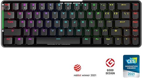 ASUS ROG Falchion Wireless 65% Mechanical Gaming Keyboard | 68 Keys, Aura Sync RGB, Extended Battery Life, Interactive Touch Panel, PBT Keycaps, Cherry MX Red Switches, Keyboard Cover Case in Kuwait