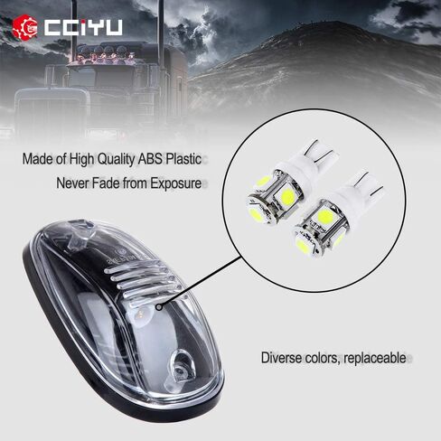 cciyu 5pcs Amber Cab Marker Roof Running Lights Assembly T10-6-5730-SMD White LED Bulbs Cab Light fit for 1999-2002 For Dodge For Ram 2500 3500 in Saudi Arabia